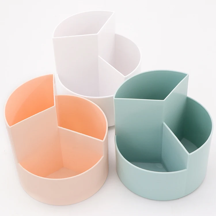 SUNSHING Rotating Pen Holder Desk Organizer Makeup Brush School Office Stationery Supplies Cosmetic Case Pencil Storage Box