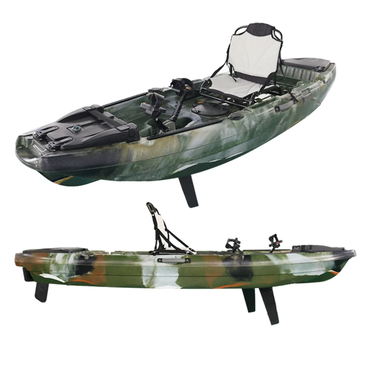 Professional No Inflatable Water Sport Single Sit On Top Foot Pedal Drive Kayak For Ocean Fishing Boat