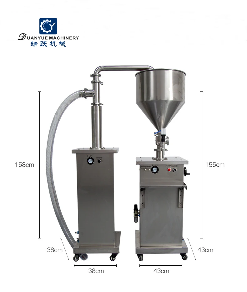 Pneumatic Vertical Liquid Sauce Paste Cream Filling Machine High Viscosity Fluid Liquid Filling Machine