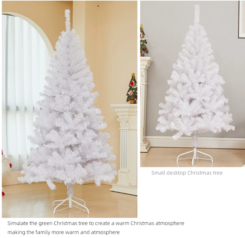 Sevenlots 180cm christmas tree artificial white PVC metal stand