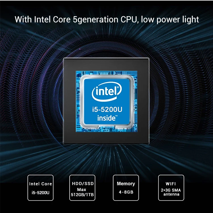 Barebone Industrial Computer Win10 Linux 6*COM 2*Lan 6*USB Mini PC Fanless Embedded Industrial Computer For Office