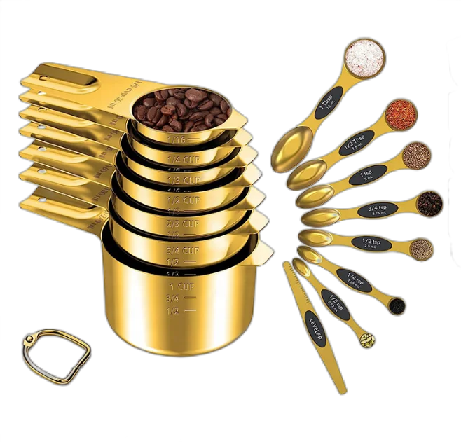 Набор из 15 мерных чашек из нержавеющей стали, набор магнитных мерных ложек-набор столовых ложек высшего качества