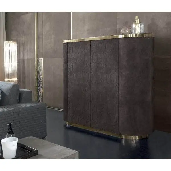 Premium Home Dining Room Cabinet Elegant Wooden Buffet with Multiple Drawers and Gold Base for Restaurant