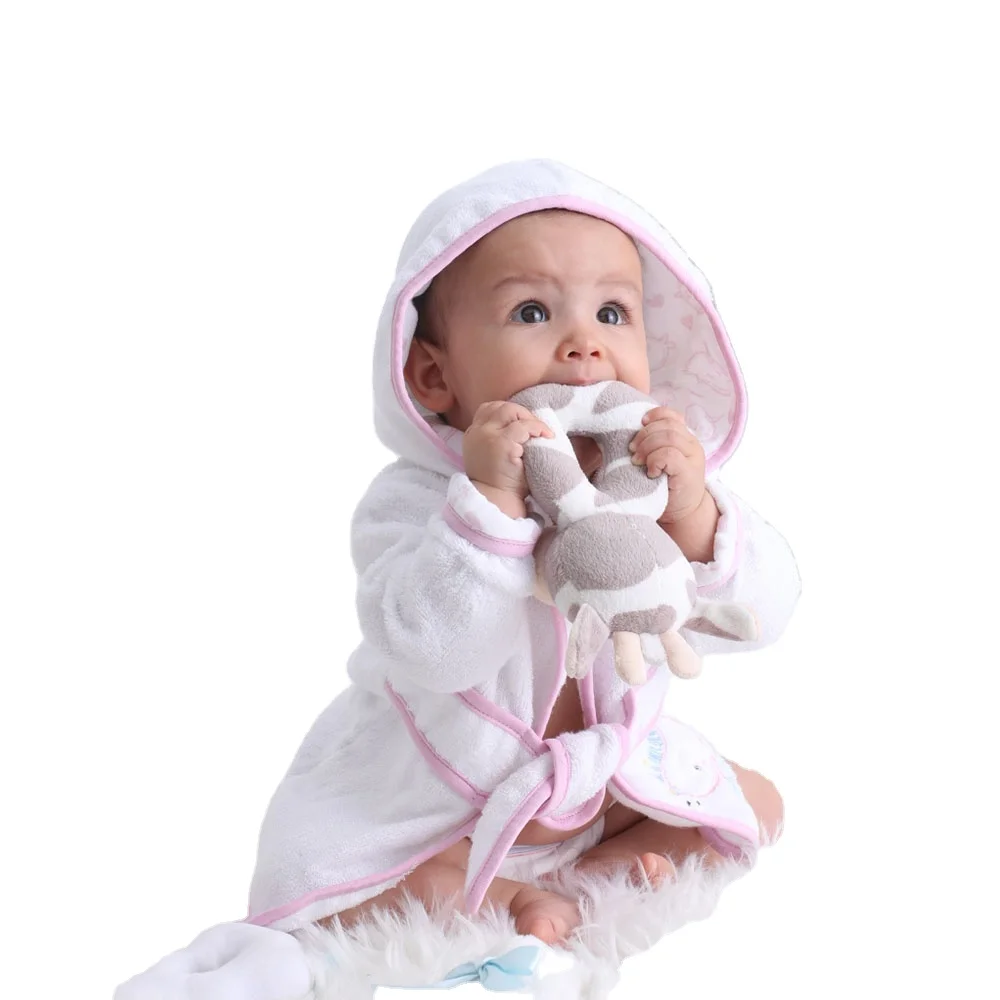 
Pure Cotton Animal design hooded baby bath towel bathrobe set 