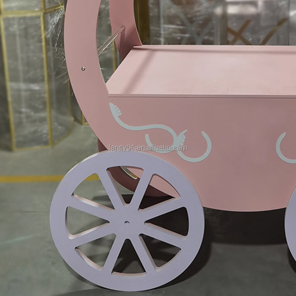 Pink Pumpkin Cart Cinderella Carriage Sweet Cart Baby Shower Candy Cart Gender Reveal Party