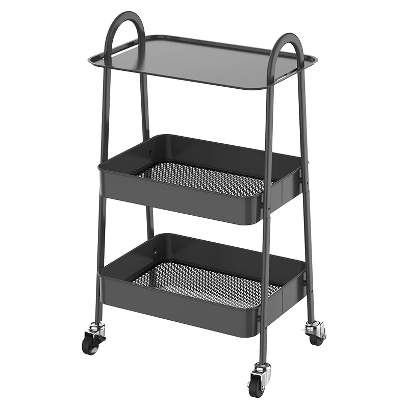 Household Supplies  Mobile 3 Tier Storage Holder Rack Trolley Removable Table Storage Cart For Sofa Bedside
