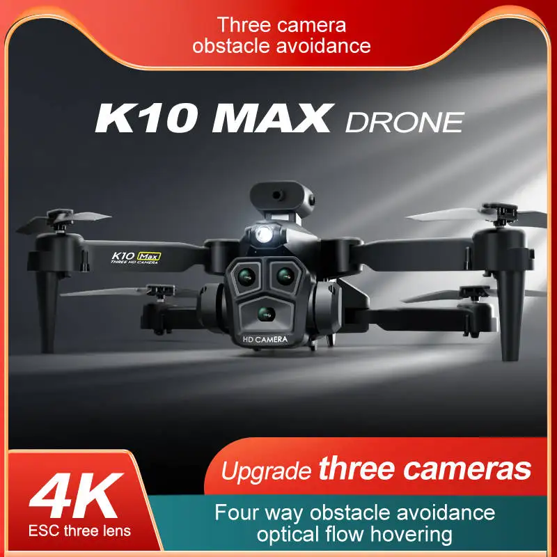 JHD K10Max Drone 8K Professinal With Three Camera Intelligent Optical Flow Localization Obstacle Avoidance WIFI FPV Dron kid toy