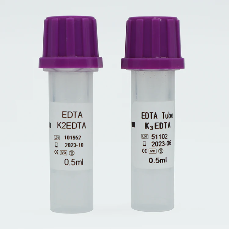 Disposable microtainer 0.5ml edta lavender tube with salient design