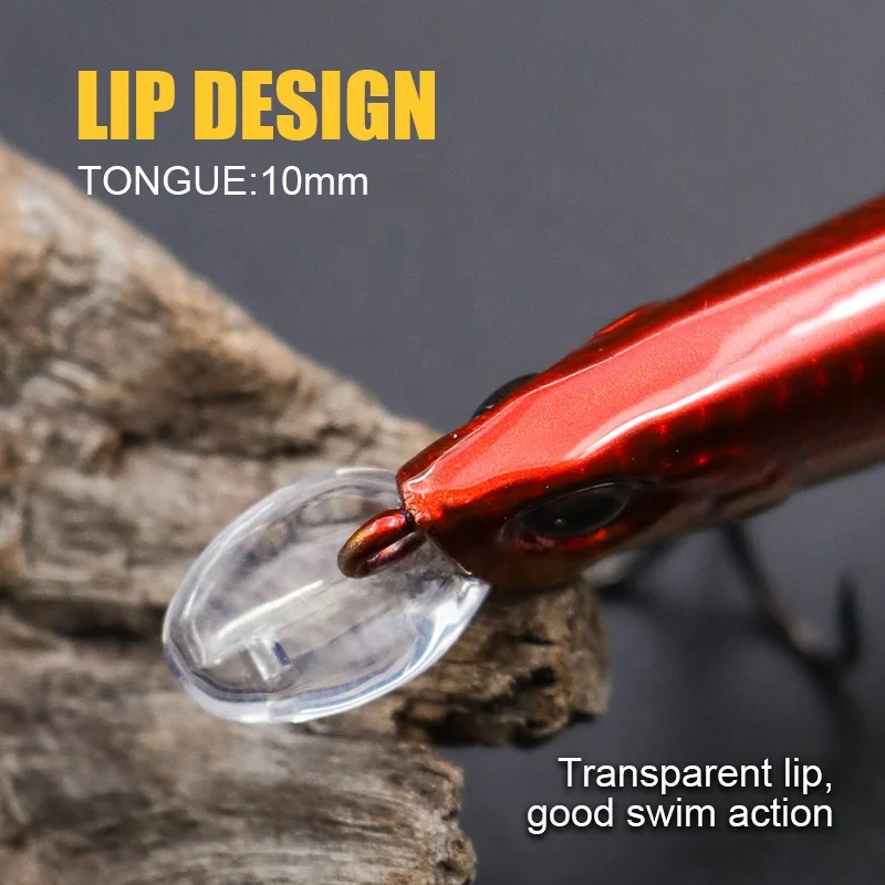 THORFORCE Minnow Lure 6g Realistic Jerkbait Sinking Hard Baits with Treble Hook Deep Shallow Diving Fishing Lures