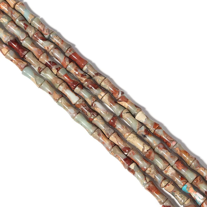 5x12mm Natural Dark Green Jasper Stone Beads Gemstone Tube Beads For Necklace Bracelets Jewelry Making (AB2040)