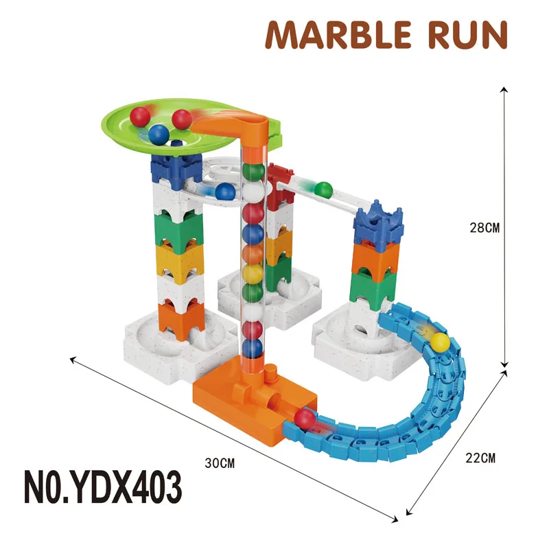 Wholesale wheat stalk material 66pcs construction marble run track maze ball roll building blocks toy kids educational toys