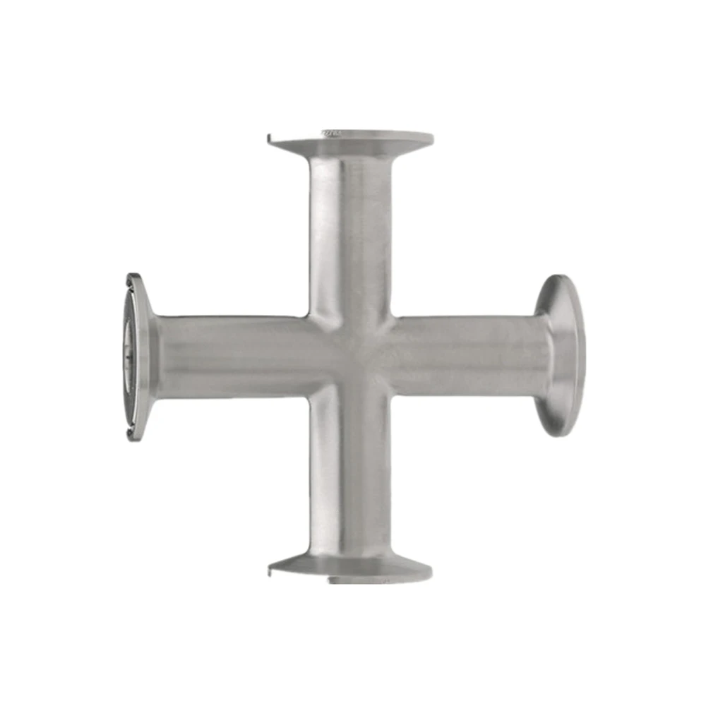 SMS DIN 3A ISO Sanitary Stainless Steel Quick Install Tri Clamp Cross Fitting