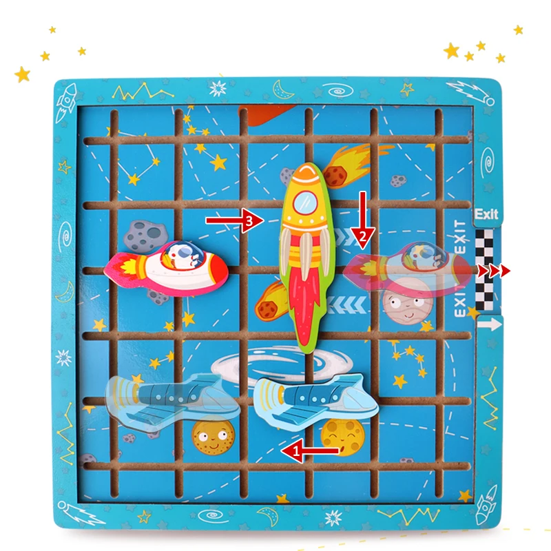 New Hot Sale  Wooden Star Trek Lost in space  Mobile  maze game for child