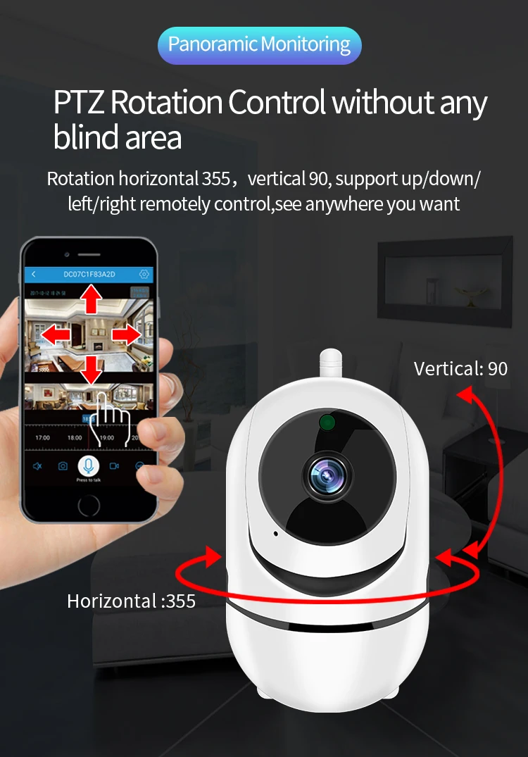  Умная Беспроводная IP Wi-Fi камера для домашней безопасности CCTV 1080P