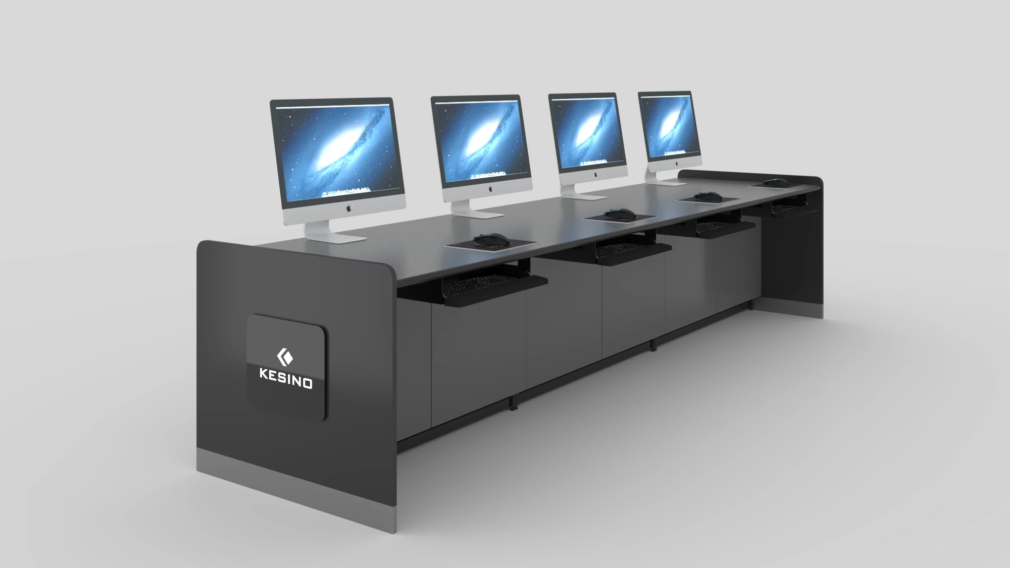 KCE series lifting column sit-stand adjustable console financial emergency command center dispatch desk with monitor stand