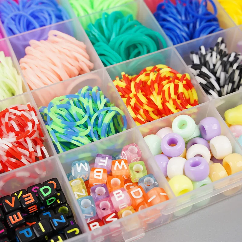 Cheap Wholesale Bracelet Improve Imagination Colored Rubber Band Loom Band Bracelet Making Kit Birthday Gift Girls