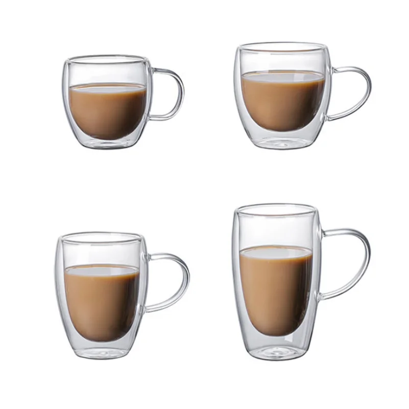 Wholesale Custom Glassware Small Double Wall Glass Drinkware Coffee Glass Cup and Mug