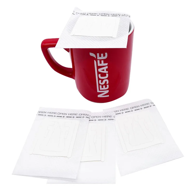 Custom Coffee Tea Filter Paper Drip Bag Hanging Ear Disposable Type Portable Coffee Filter Bag Virgin 100% Wood Pulp