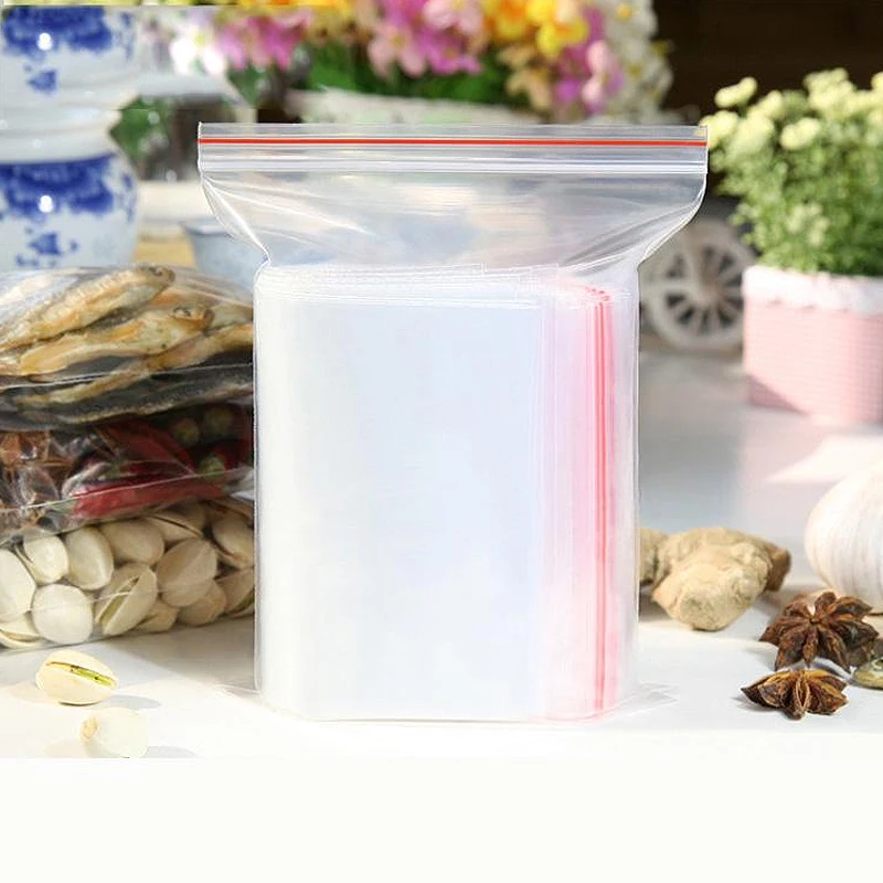 100pcs Clear grip seal bag small poly baggy self press plastic zip lock bag