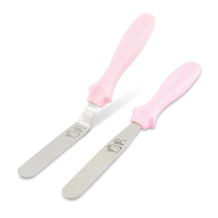 CHEFMADE 2pcs Straight and Bend Non Stick Cooking Baking Decorating Tool Stainless Steel Icing Cream Cake Spatula Set