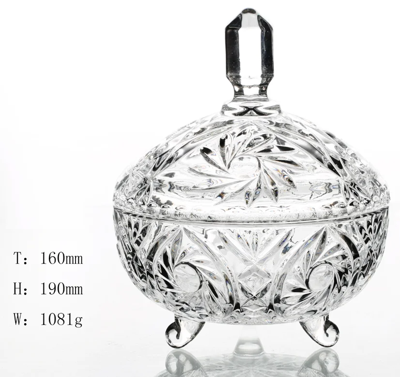 Wholesale Crystal Clear Glass Sugar Jar Sugar Bowl Glass Candy food storage Jars with Lid