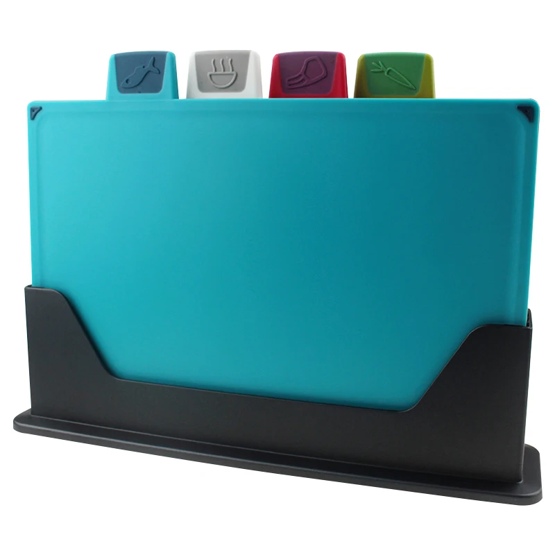 Набор разделочных досок с 4 кодами и держателем для кухонной пластиковой посудомоечной машины