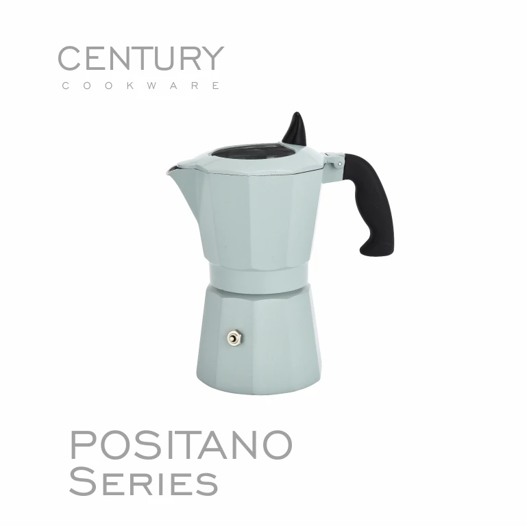CENTURUY Hot-Selling 3-Cup Aluminum Moka Pot Safe Easy-to-Clean Business Feature Traveling Camping Small Easy Carry Coffee Maker