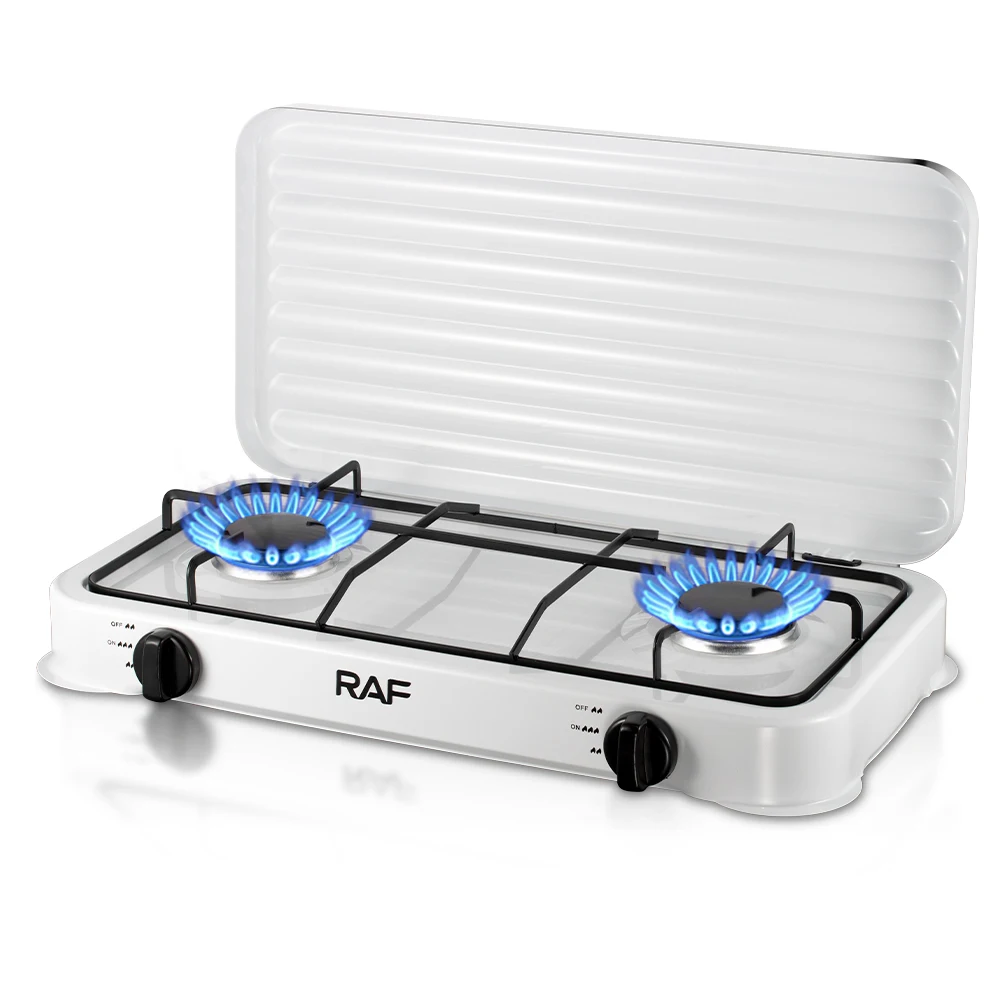 RAF Quality Stainless Iron Desktop Cooktop Cooker Without Cylinder Kitchen Electric 2 Double Burners Gas Stove