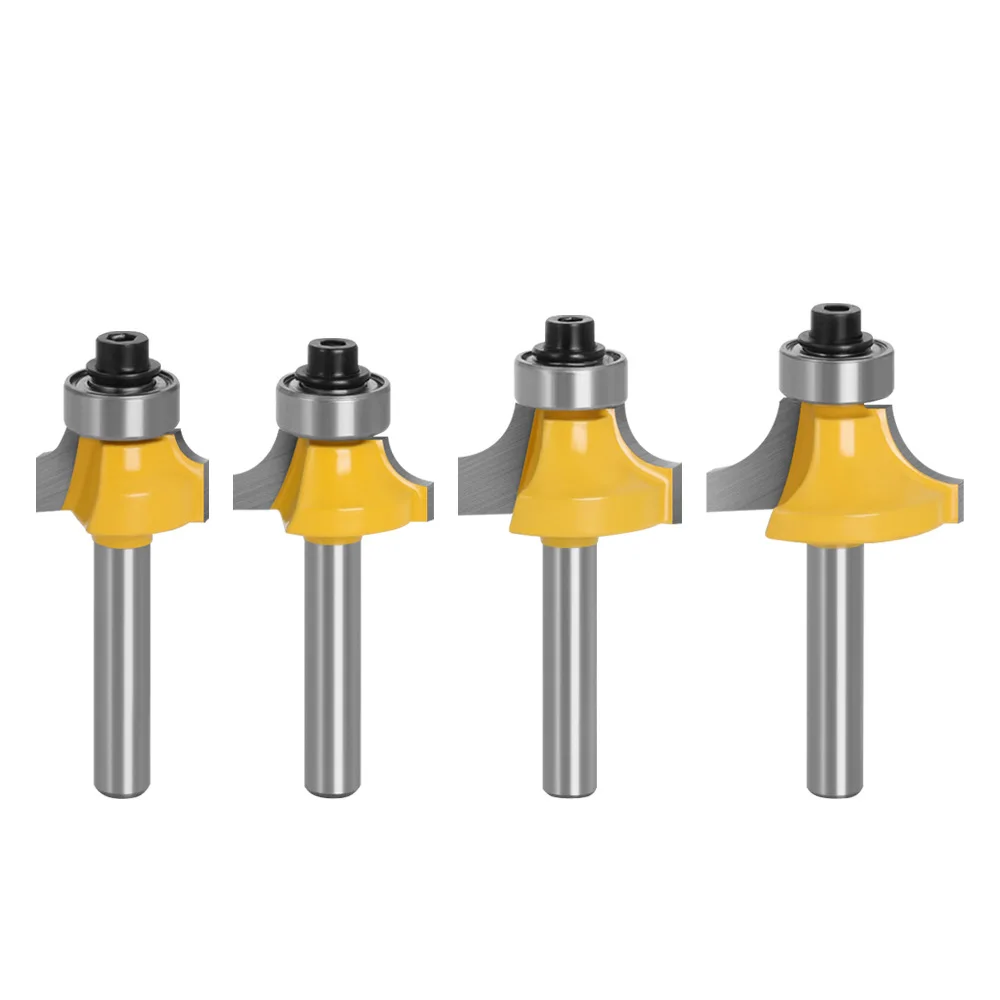 6mm Shank Rounded Corner Milling Cutter  Woodworking Milling Cutter With Bearing