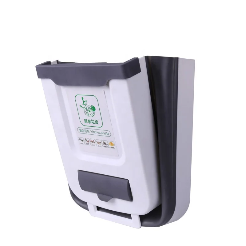 Kitchen Under Sink Hanging Collapsible Waste Bin Plastic Folding Small Garbage Trash Can for Cabinet Car Kitchen Office