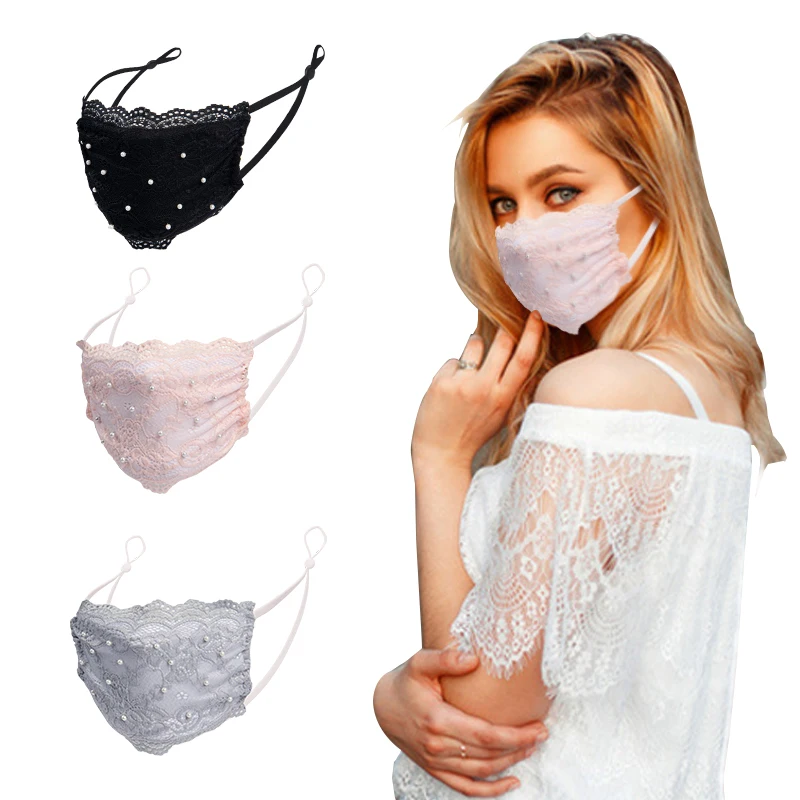 
Wholesale Washable Breathable Reusable Fashion Lace Beauty Party Masks 