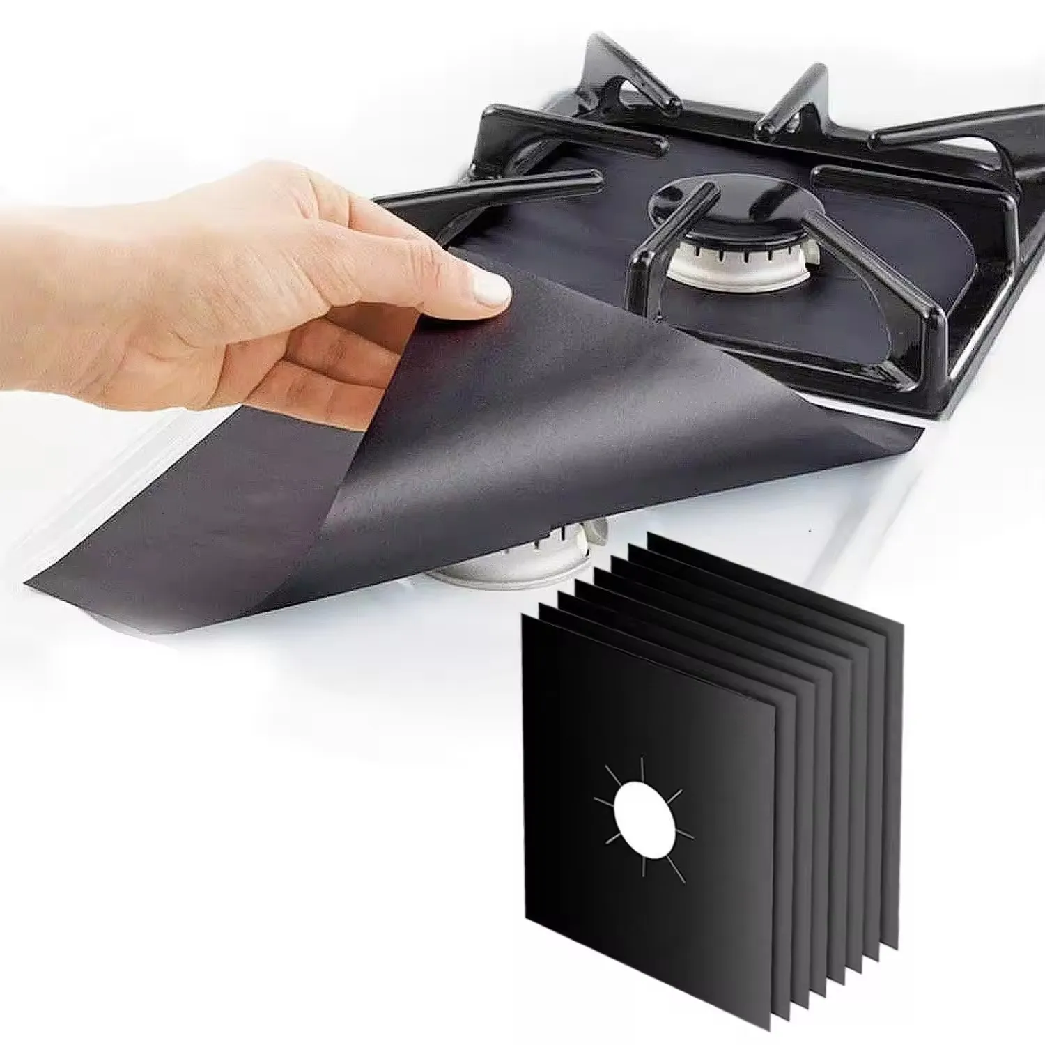 27x27cm Easy To Wash Reusable Heat Resistant Gas Range Protectors Covers Electric Stove Burner Protectors