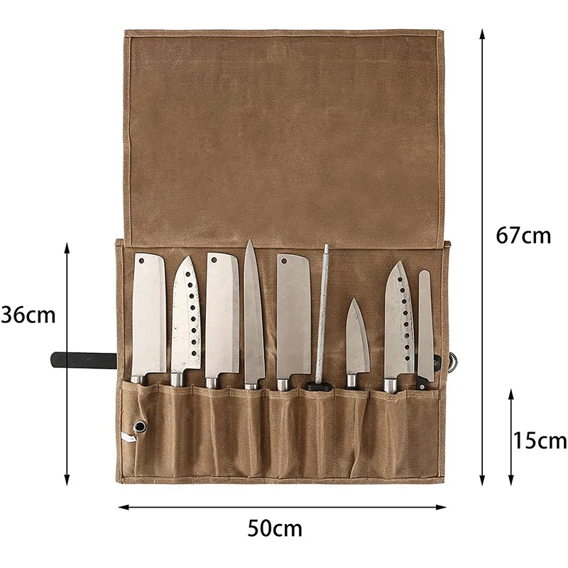 VUINO Custom Durable Nylon Canvas Professional Culinary Tools Knives Bag Chef Roll Knife Bag