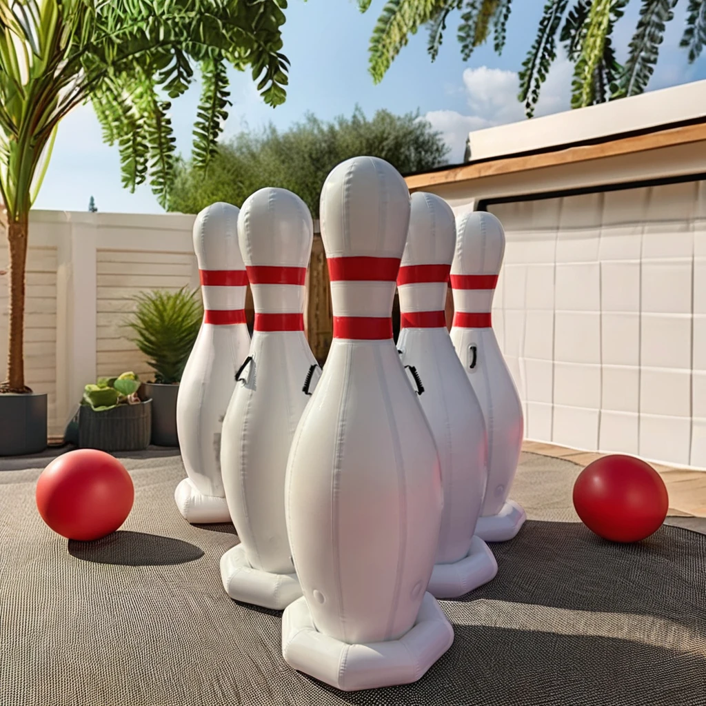 Unisex Giant Inflatable PVC Sport Bowling Pin Balloon Fun Playground Games with 1-Year Warranty & Repair Kits