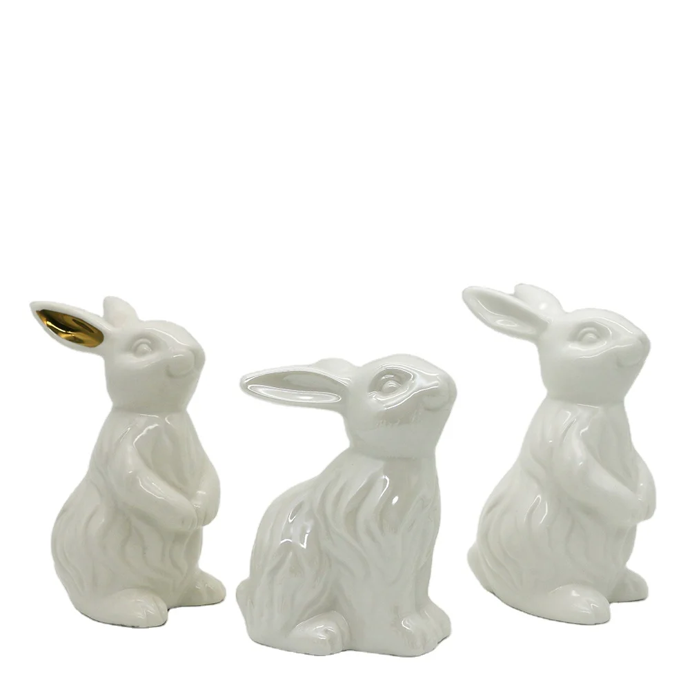 White mini size porcelain Easter decoration ornament rabbit for sale