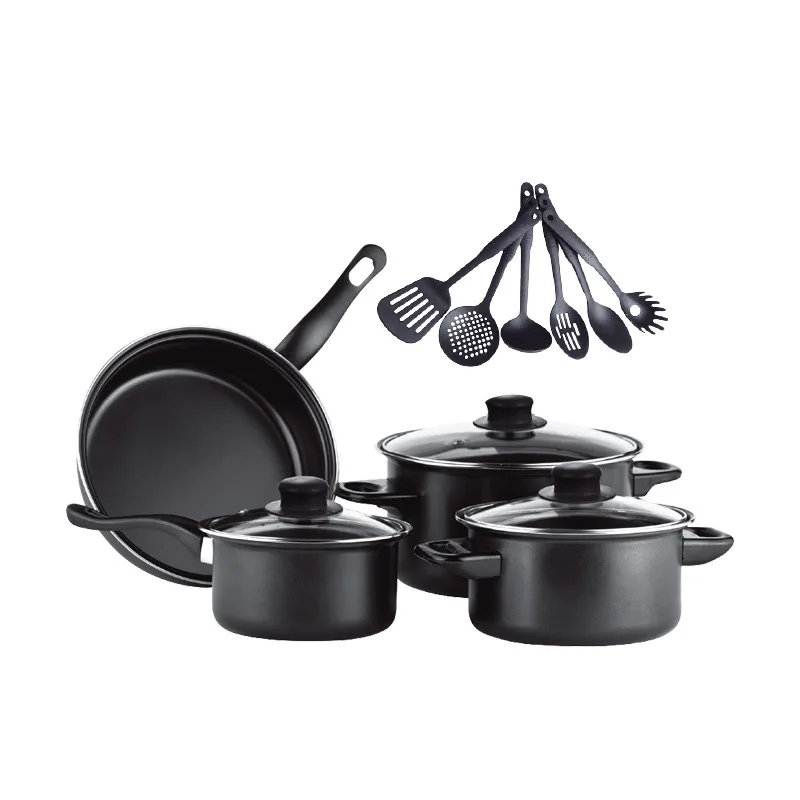 13-Piece Modern Design High Borosilicate Metal Glass Kitchen Tabletop Set New Home Cooking Sustainable Soup Cooking Boiling Iron