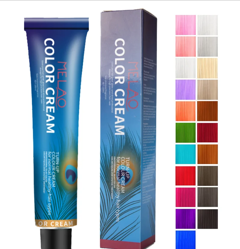 Hot Sale Professional Natural Hair Color Black Blown Shine Vegan Permanent Hair Dye Cream For Salon