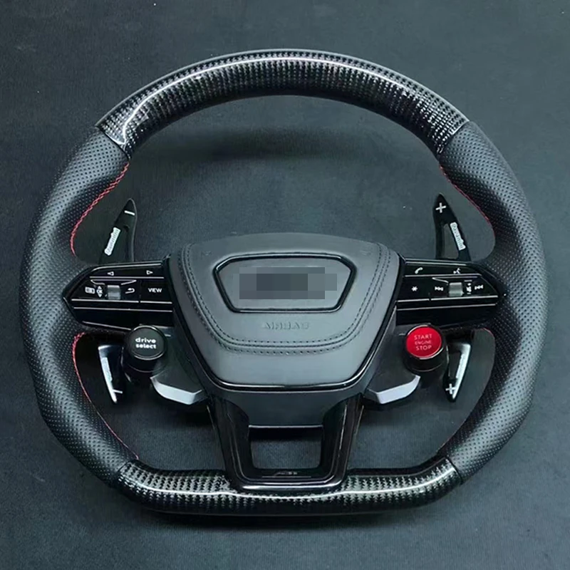 Realsun R8 Style Push Engine Start Stop Drive Select Button Steering Wheel  For Audi A3 S3 A4 B9 S4 A5 S5 A6 S6 A7 A8 Q3 Q5 Q7