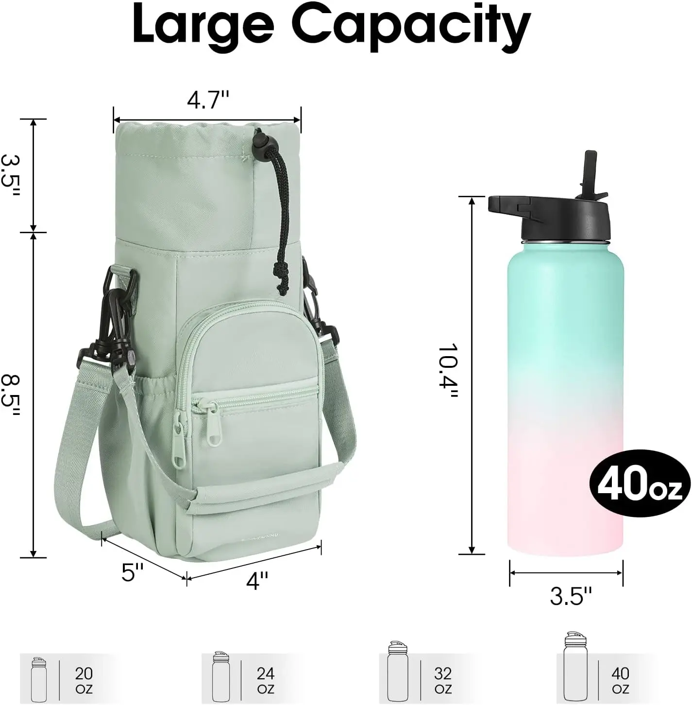 OEM Factory Straight Selling Mini Running Water Bottle Holder for Cup Pouch Bag Water Bottle Carrier Bag with Phone Pocket