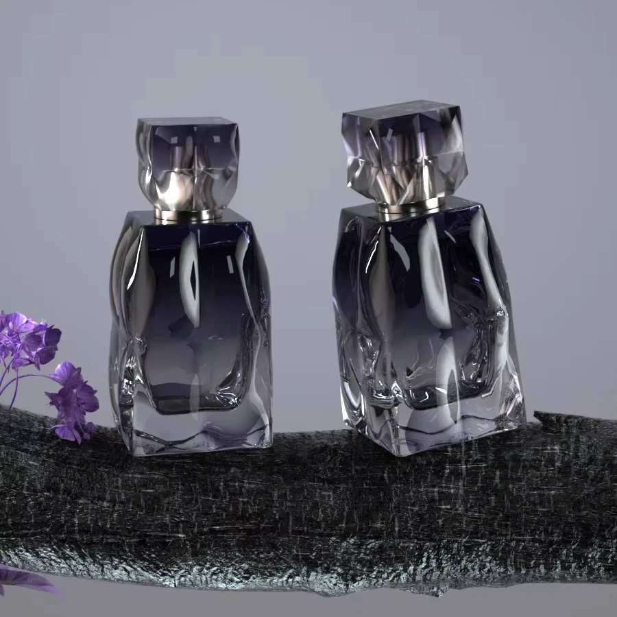 Innovative design high end customized glass cologne perfume spray bottle