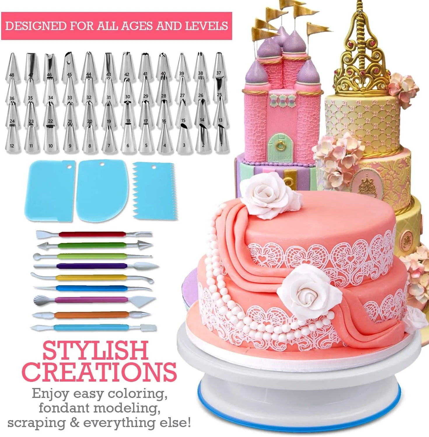 Factory Custom 6-307pcs Cake Decorating Tools Kit Baking Supplies Set