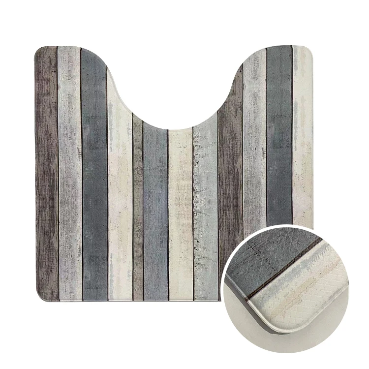 
5-8mm Environmental hot sales comfort anti slip easy cleaning printed marble bath and toilet pvc mat 