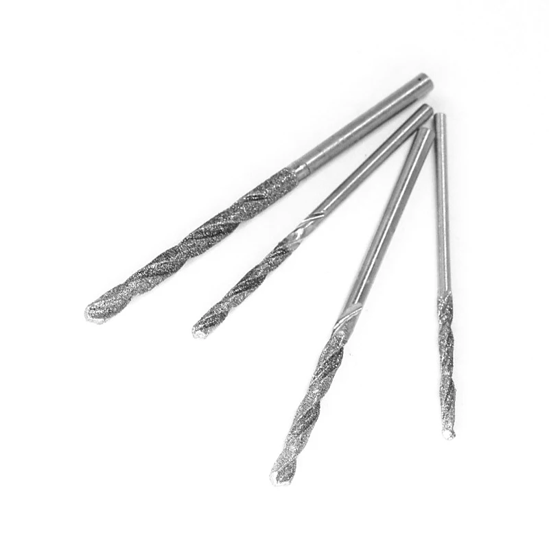 0.8-4mm Mini Diamond Coated Tipped Tip Twist Drill Bit For Jade Metal Agate Jade Gemstones Pearls