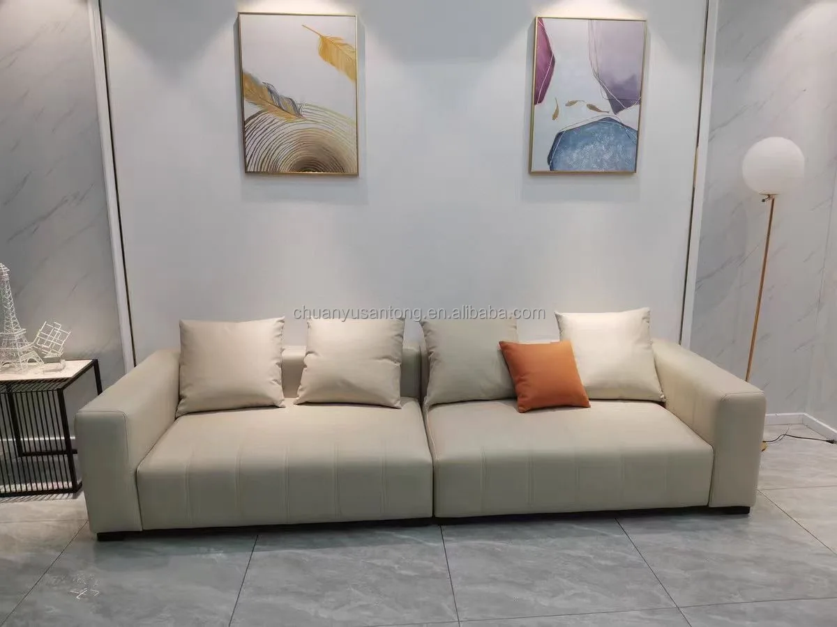 Home Furniture leather sofa set modern sectional sofa light luxury simple design sofa set living room furniture