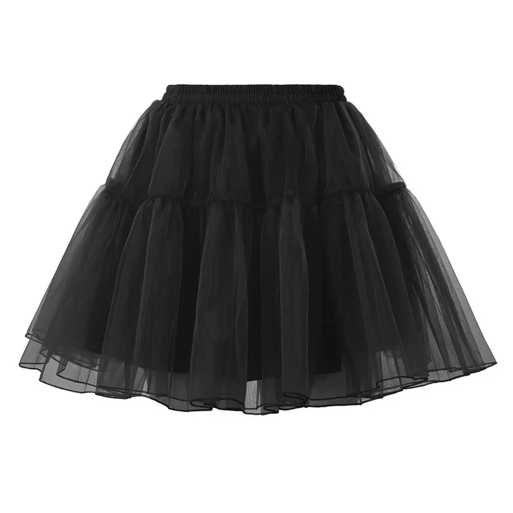 CLE02503 GK Womens Organza Crinoline Underskirt Two-Layers Elastic Waist Petticoat For Dress