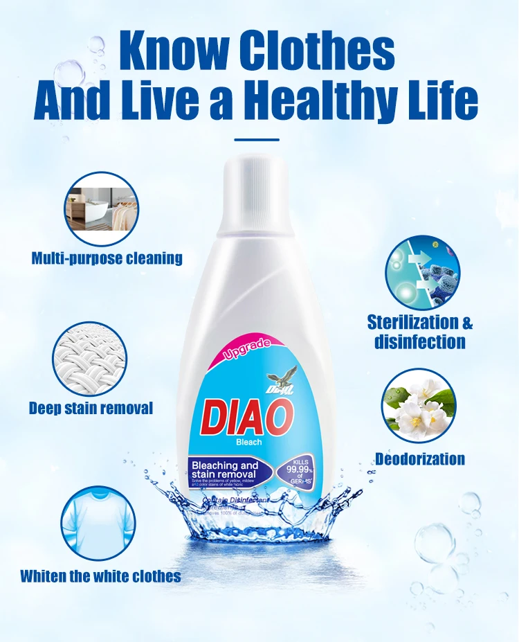 Cheap Chlorine Bleach  DIAO Brand Liquid chlorine bleach for laundry white linens bleach