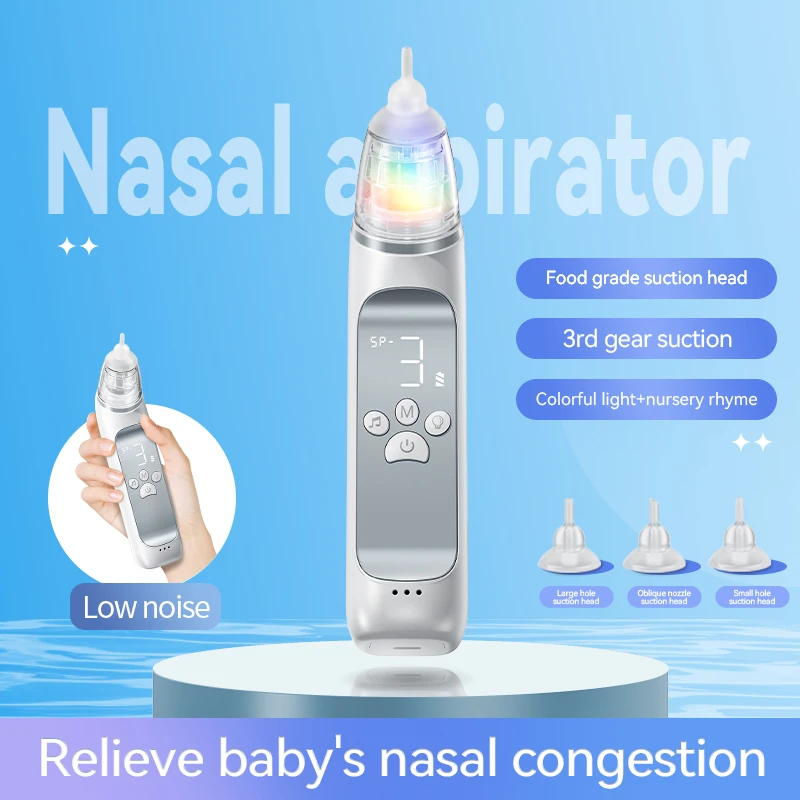 Electric Automatic Rechargeable Suction Vacuum Cleaner Baby Nasal Aspirator With Music Light