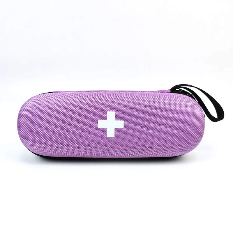 Custom Hard EVA Medical Bag Travel Shockproof EVA Epi Pen Storage Box Portable Purple EVA Insulin Case for 2 pen and ice bag