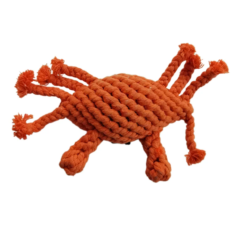 
Прочная Высококачественная милая игрушка-краб в форме животного, плетеная хлопковая веревка, игрушка для собак 