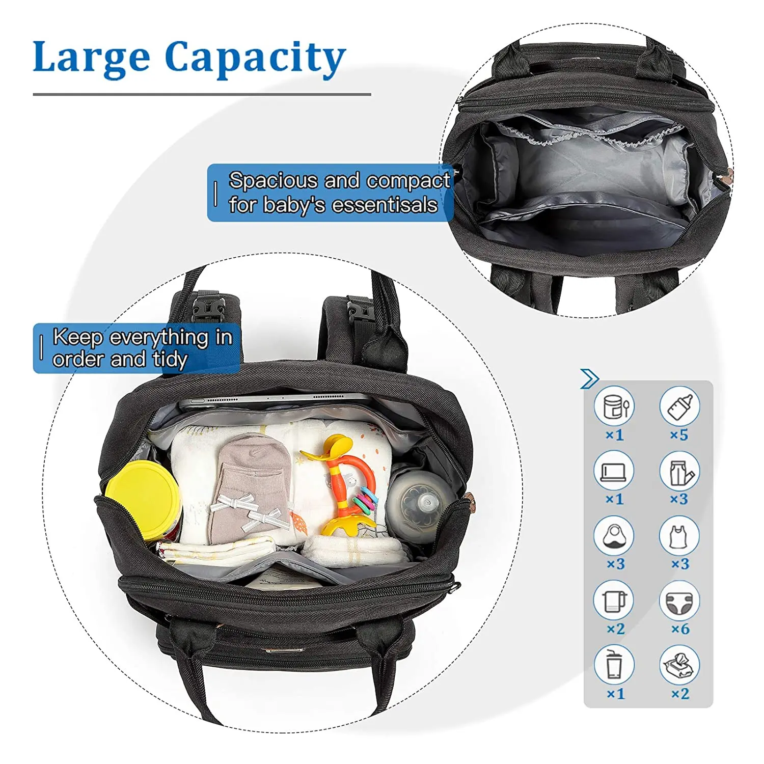 fabric diaper bag with large capacity for mommy baby diaper bag backpack for travel bags top quality